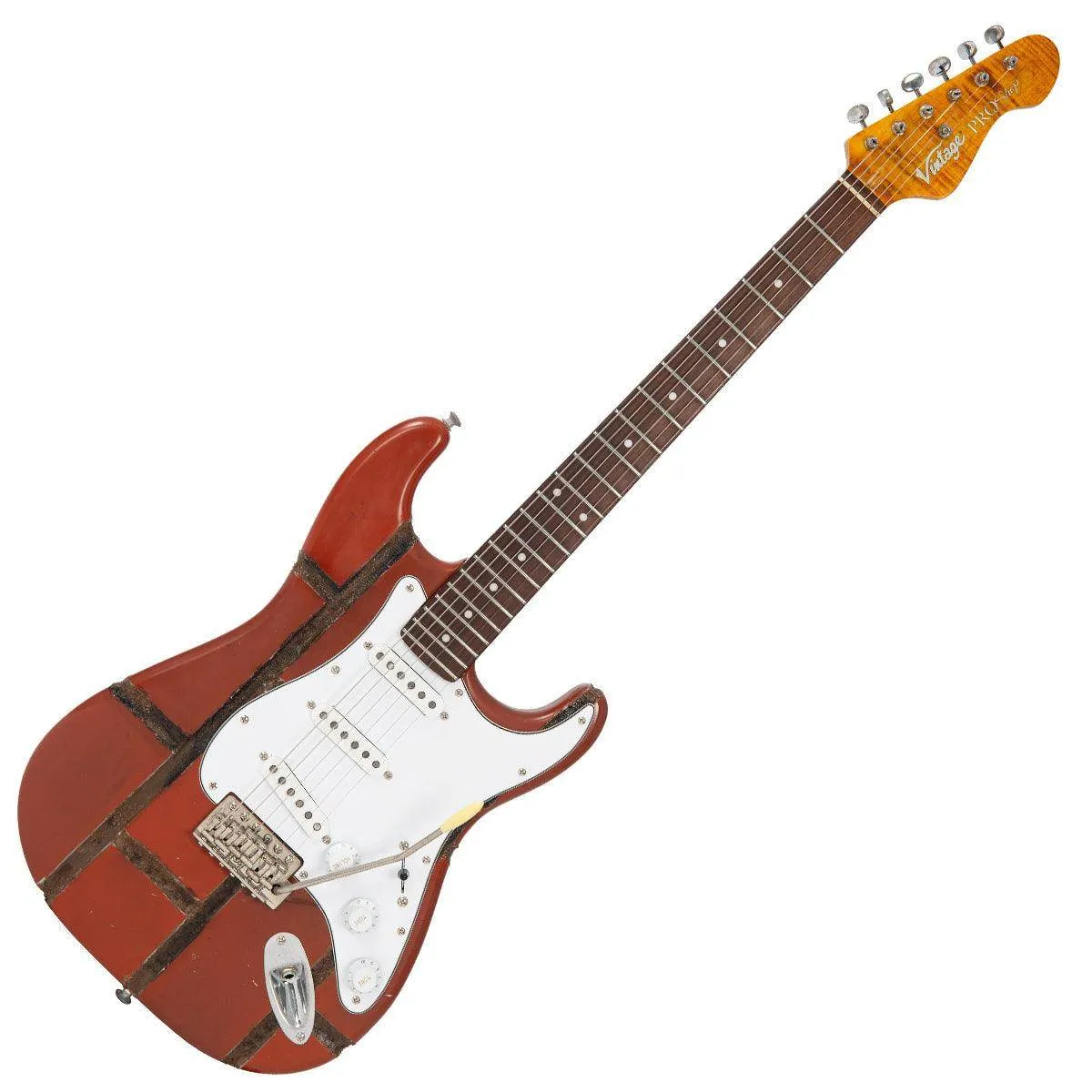 Vintage V6 ProShop Unique Electric Guitar ~ Brick Wall