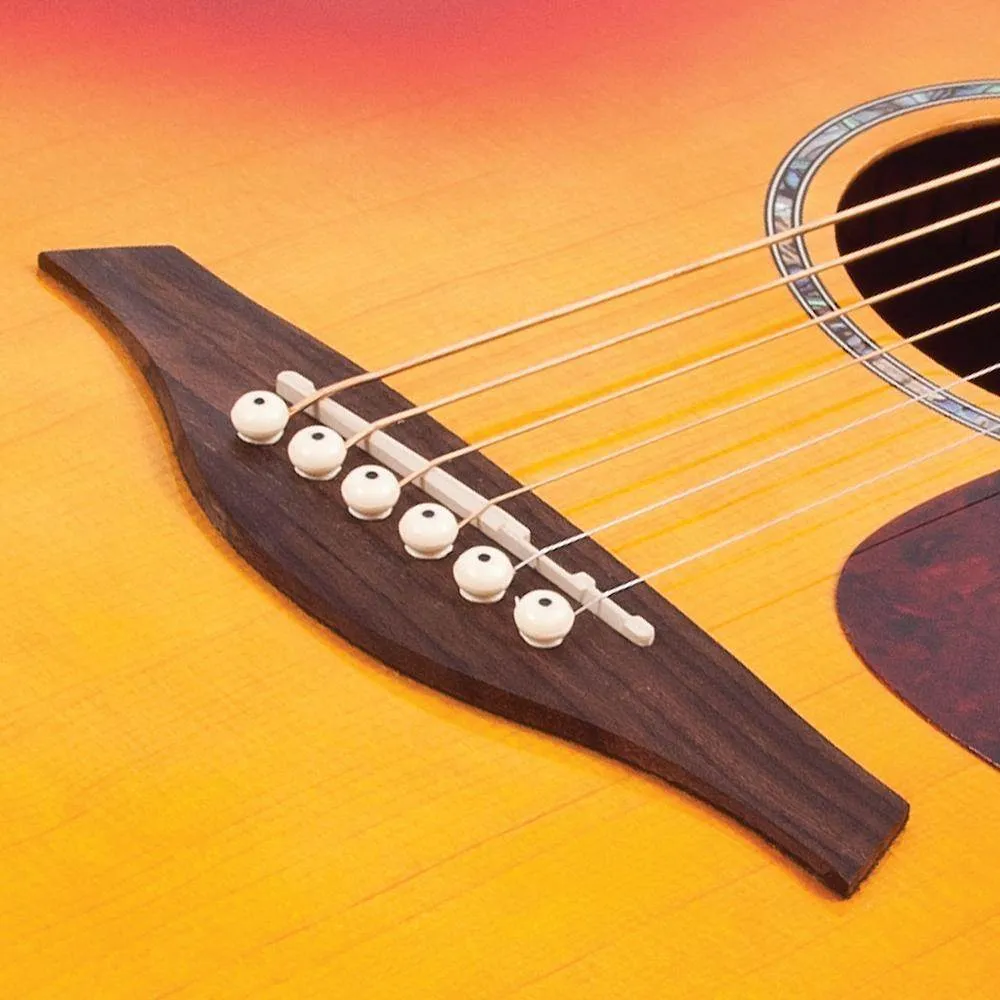 Vintage VJ100 XL Jumbo Acoustic Guitar ~ Cherry Sunburst