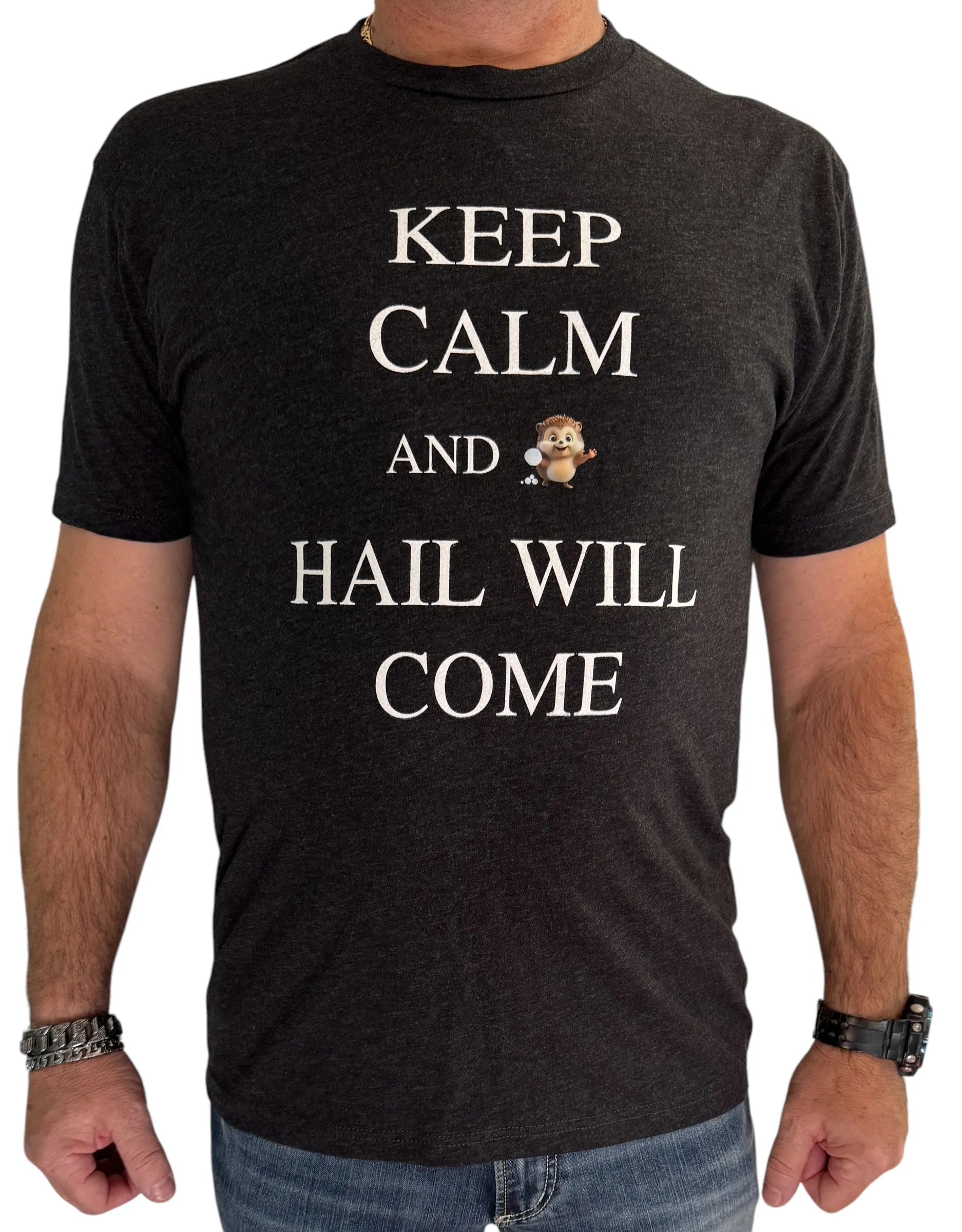 VIP  T-Shirt - KEEP CALM and HAIL WILL COME  -   Vintage black