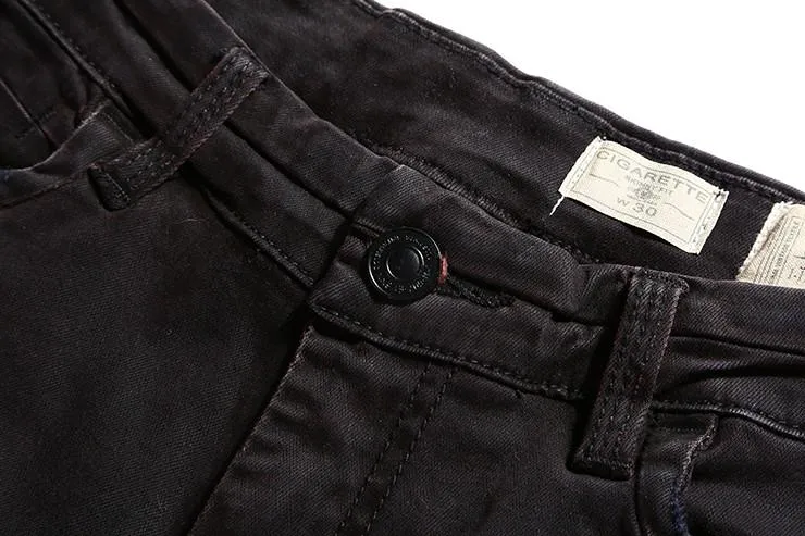 West Louis™ Black Denim Ripped Jeans