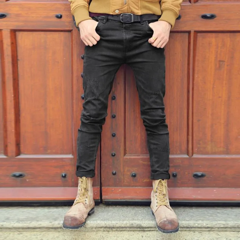 West Louis™ Black Denim Ripped Jeans