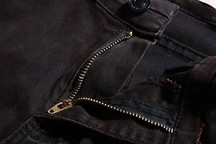West Louis™ Black Denim Ripped Jeans