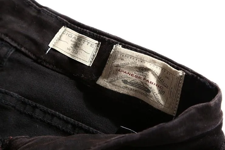 West Louis™ Black Denim Ripped Jeans