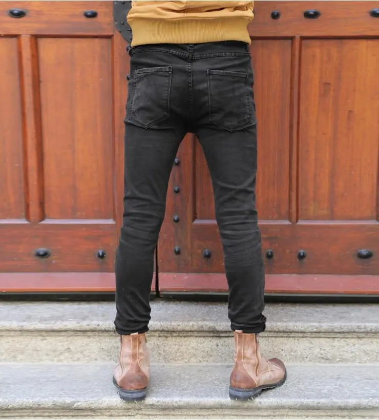 West Louis™ Black Denim Ripped Jeans