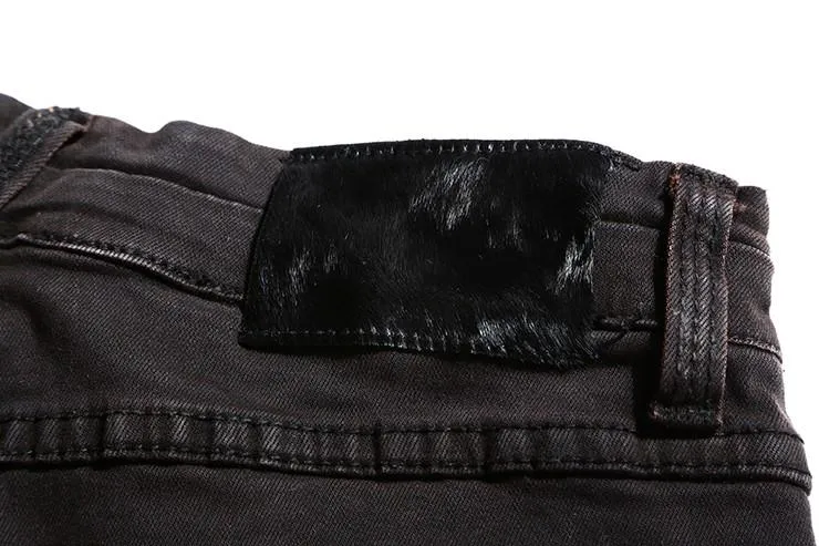 West Louis™ Black Denim Ripped Jeans