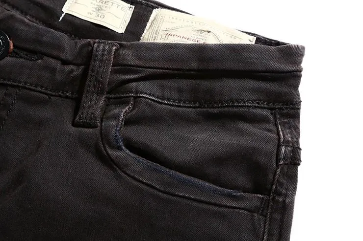 West Louis™ Black Denim Ripped Jeans