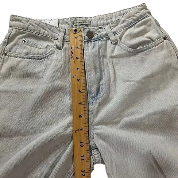 WeWoreWhat Distressed Rigid Denim Straight Leg Jeans Size 26 New