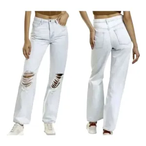 WeWoreWhat Distressed Rigid Denim Straight Leg Jeans Size 26 New