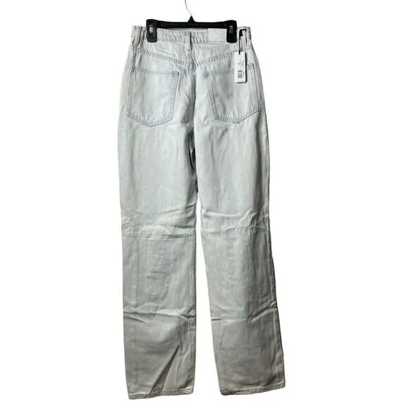 WeWoreWhat Distressed Rigid Denim Straight Leg Jeans Size 26 New