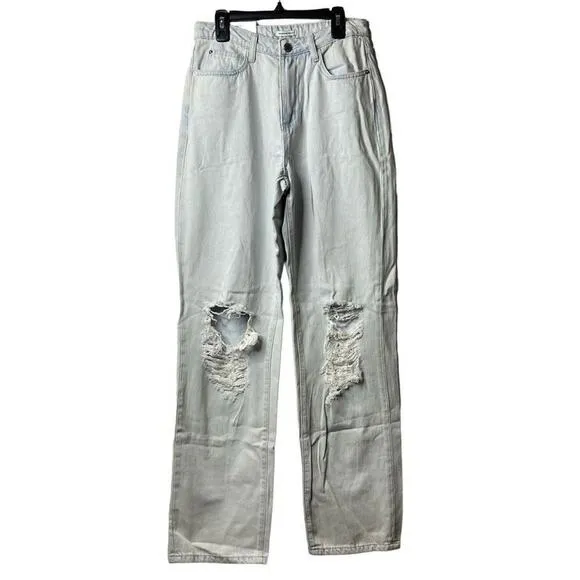 WeWoreWhat Distressed Rigid Denim Straight Leg Jeans Size 26 New