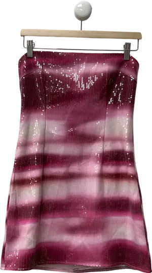 White Fox Pink Make Up My Mind Mini Dress Boysenberry Ripple UK L