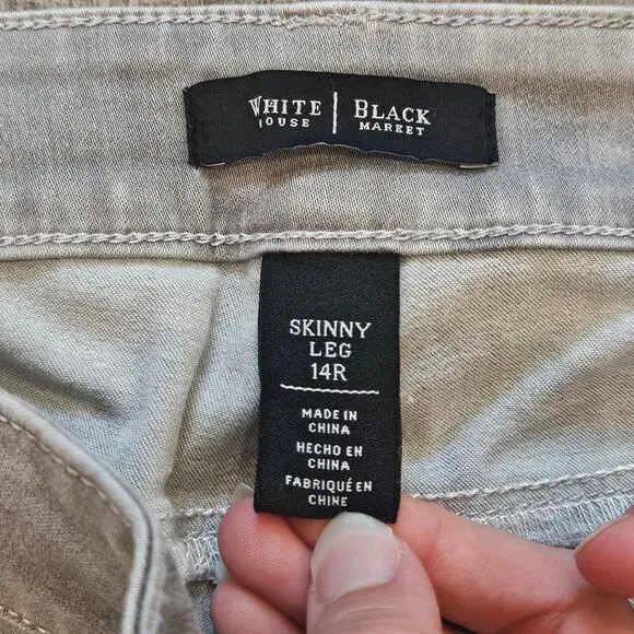 White House Black Market Jeans Womens Size 14 Lot of 2 Skimmer Skinny Leg Grey