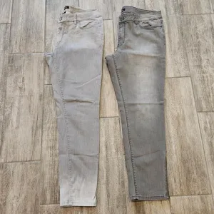 White House Black Market Jeans Womens Size 14 Lot of 2 Skimmer Skinny Leg Grey