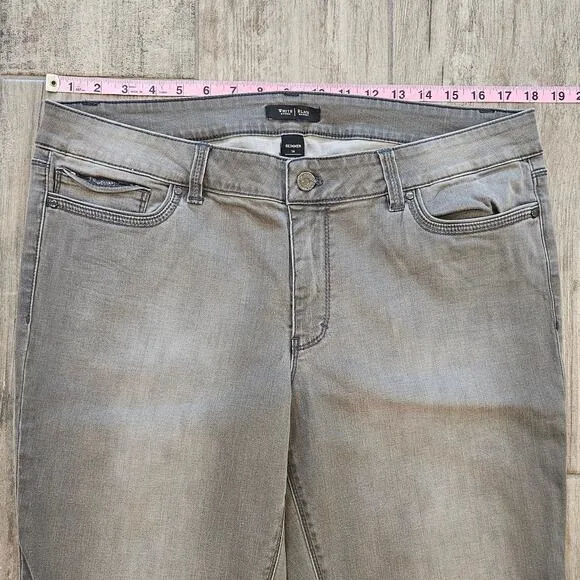 White House Black Market Jeans Womens Size 14 Lot of 2 Skimmer Skinny Leg Grey
