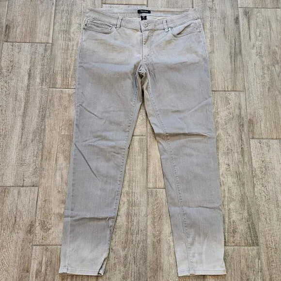 White House Black Market Jeans Womens Size 14 Lot of 2 Skimmer Skinny Leg Grey