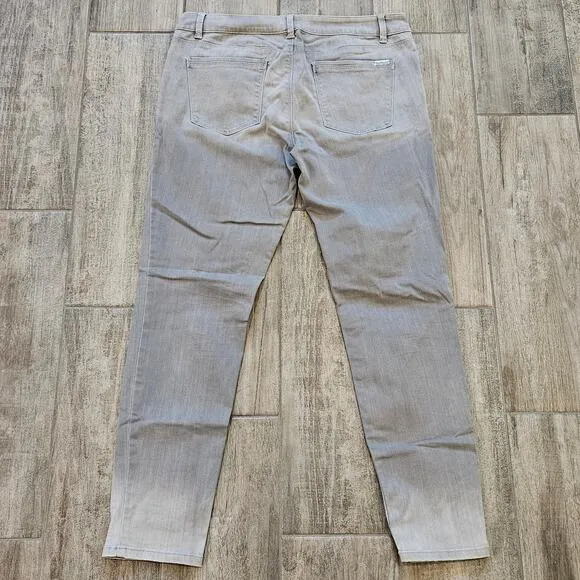 White House Black Market Jeans Womens Size 14 Lot of 2 Skimmer Skinny Leg Grey