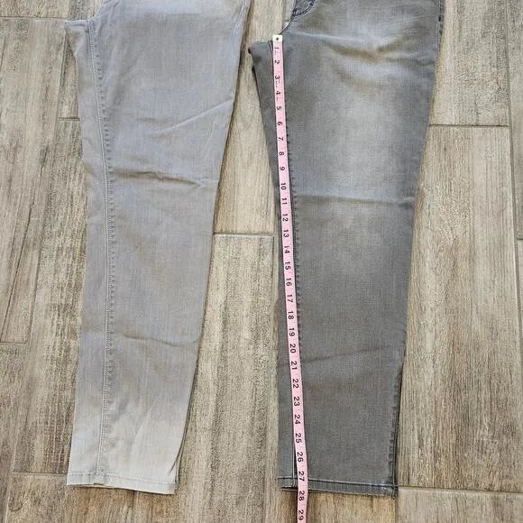 White House Black Market Jeans Womens Size 14 Lot of 2 Skimmer Skinny Leg Grey