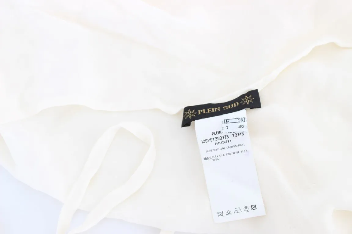 White Silk Sleeveless Blouse