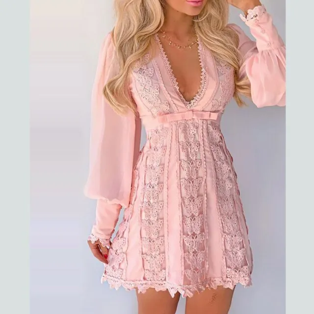 Women Sexy Lace Dress Party Wear