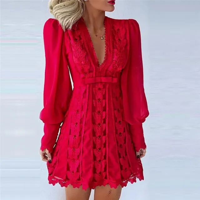 Women Sexy Lace Dress Party Wear
