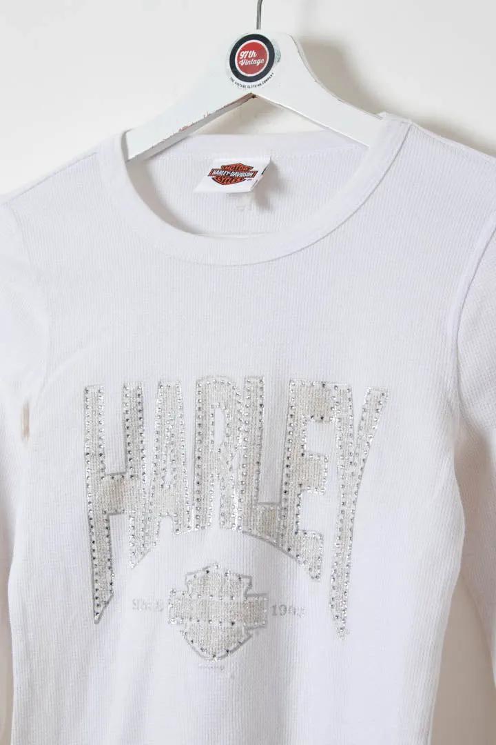 Women's Harley Davidson Diamante Waffle Top (S)