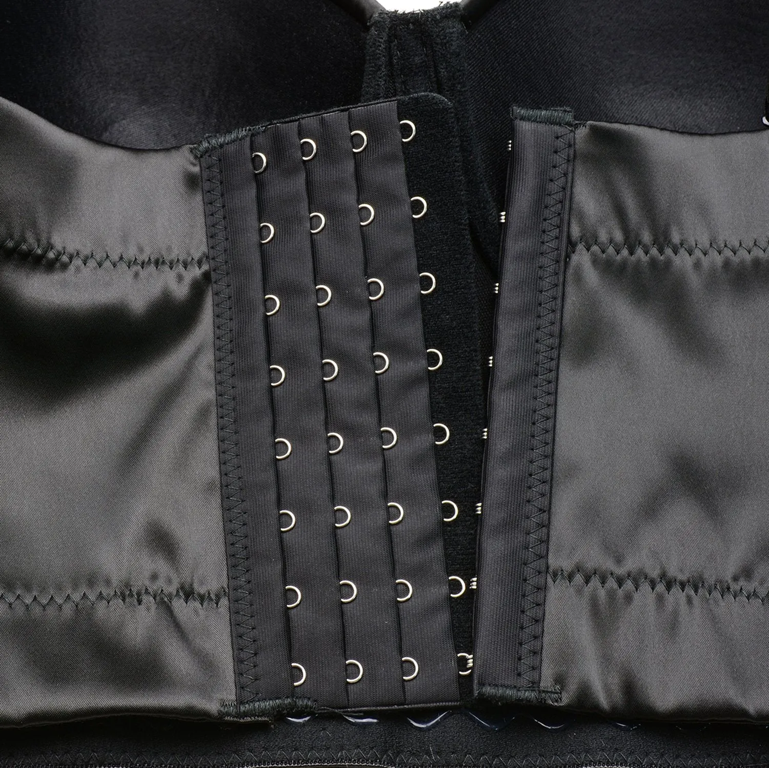 Women's Satin Bustier Crop Top with Gold Chain Shoulder Strap Black