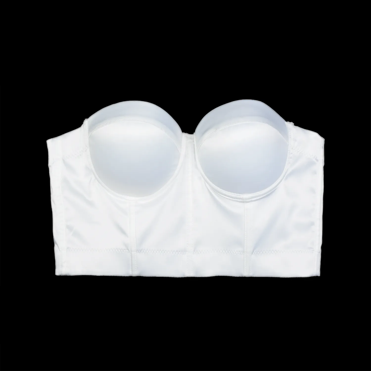 Women's Satin Bustier Crop Top with Gold Chain Shoulder Strap White