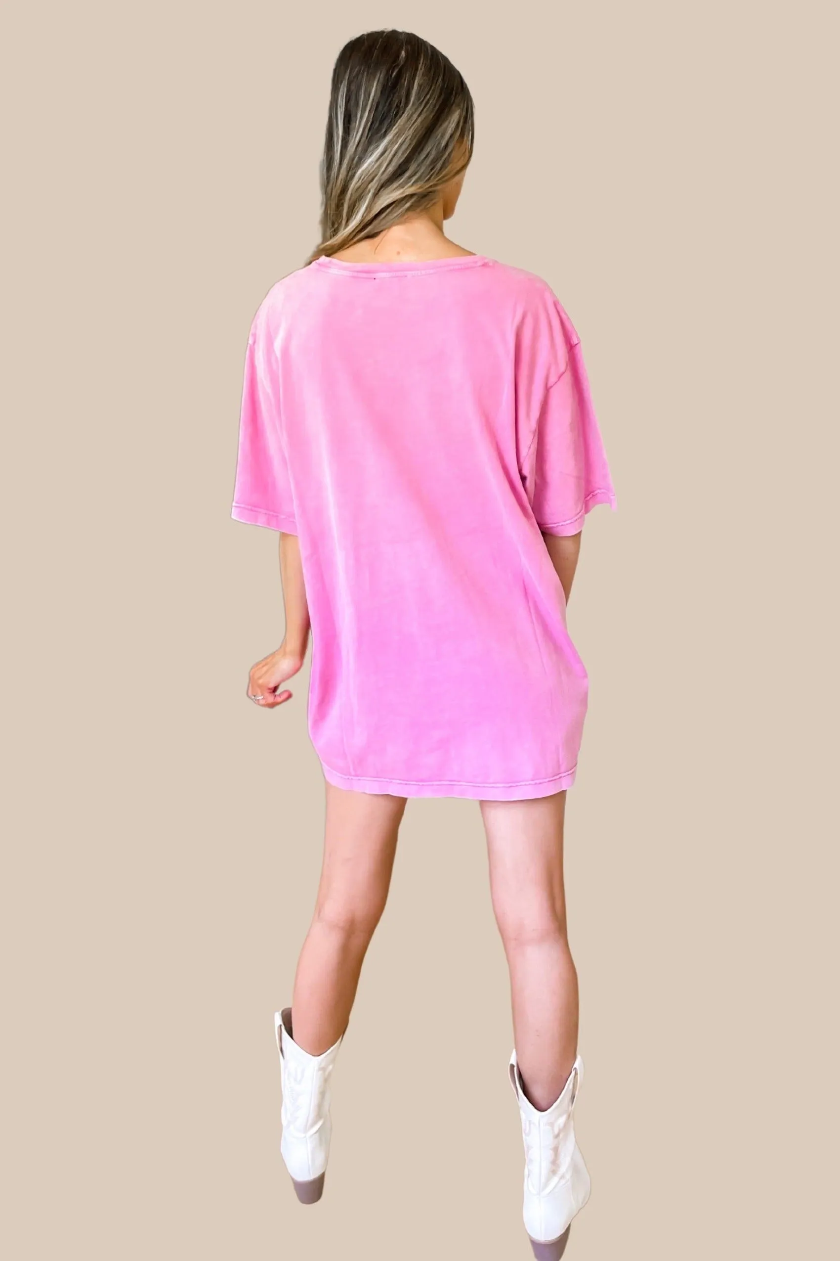 World Tour Rock N Roll Graphic Tee - Pink