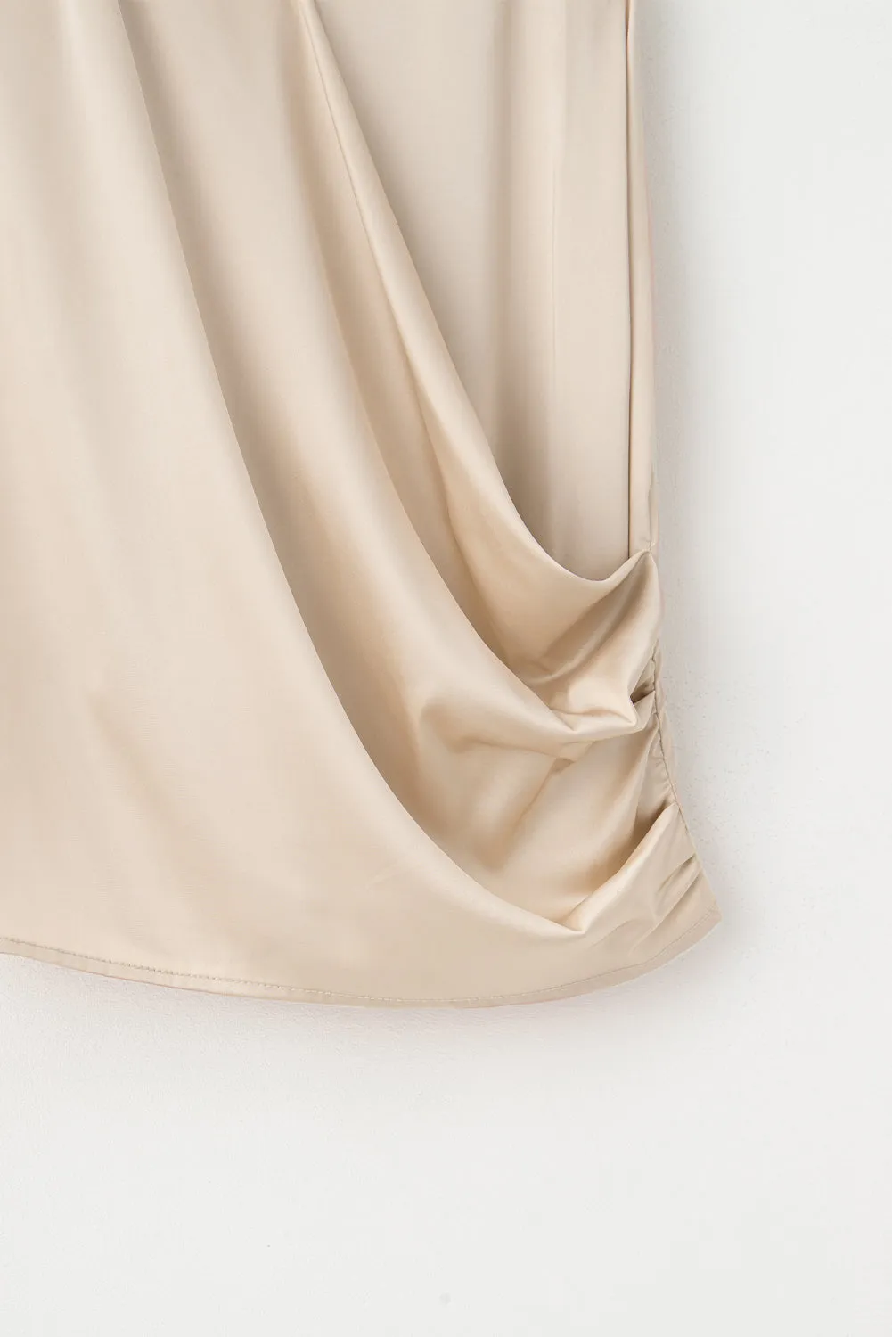 Wrap Ruched Satin Cami Top