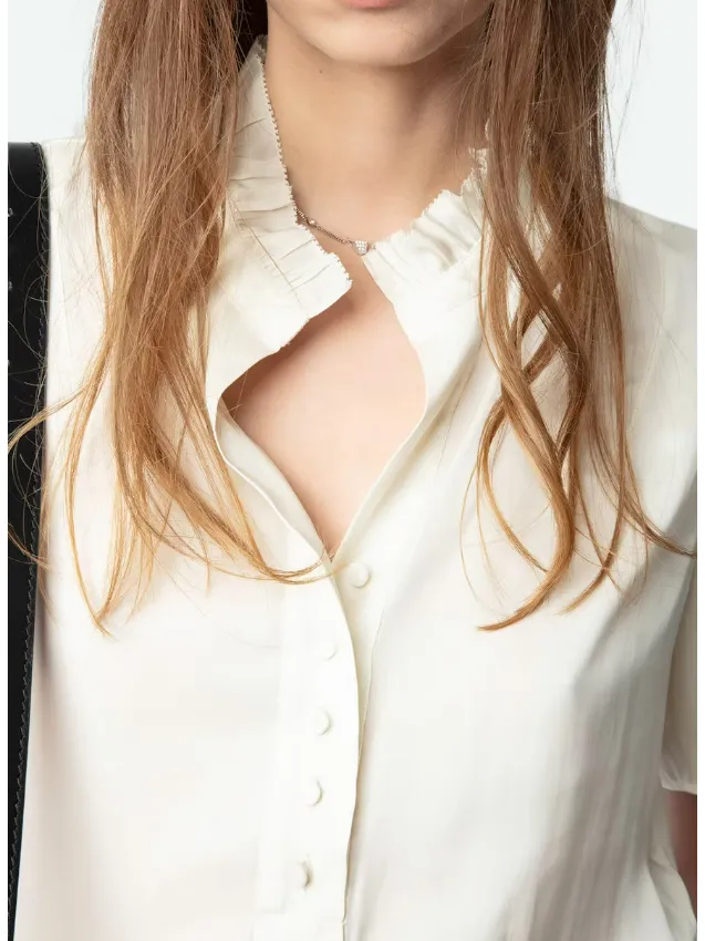 Zadig & Voltaire Topher Satin Blouse in Flake