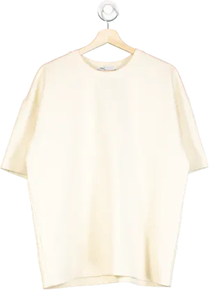 ZARA Cream Oversized Tee UK M