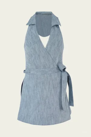 Zephyr Dress in Stone Blue
